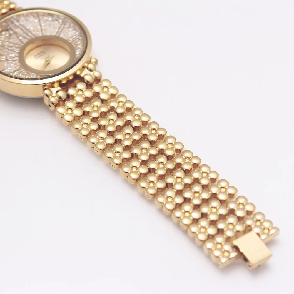 2017 брендовые роскошные женские кварцевые наручные часы G &amp D золотые с браслетом