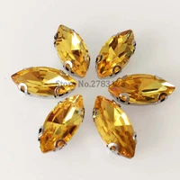 d shape claw golden yellow aaa glass crystal sew on stoneshorse eye shape loose rhinestones