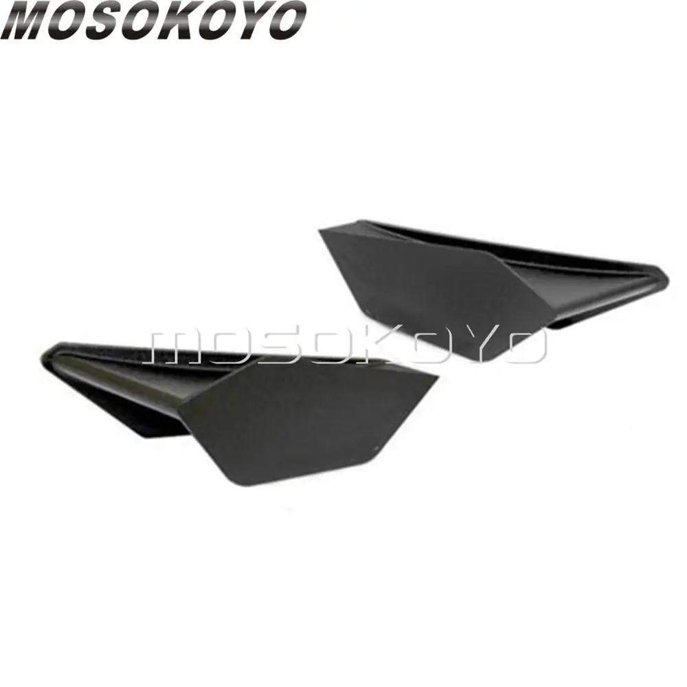 Черный 2X синий, черный, красный, белый Мотоцикл Скутер динамический комплект крыла бокового фланга Украшение Наклейка для Honda Kawasaki Suzuki Winglet - Цвет: Черный