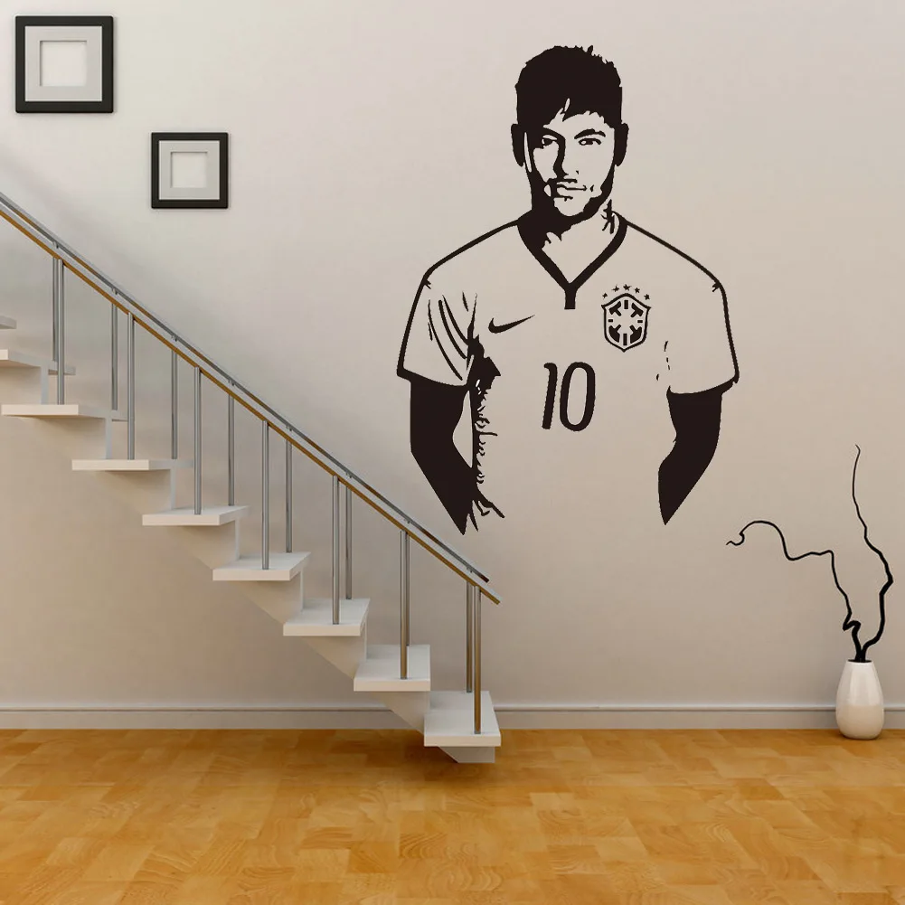 

Aw9410 Football Hall of neymar boys bedroom home decor wall stickers removable carved stickers liveroom free shipping