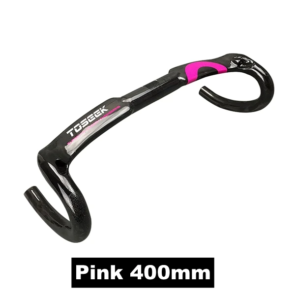 Pink 400mm Toseek углеродное волокно руль велосипеда изогнутый руль велосипеда для шоссейного велосипеда горный велосипед 400/420/440 мм 31,8 мм - Цвет: Pink 400mm