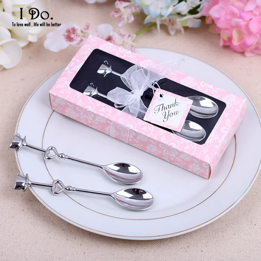 Бесплатная доставка кофейная ложка для пар подарки на свадьбу гостей|favors and