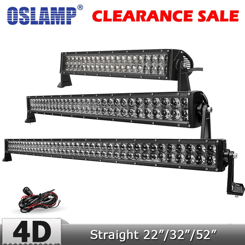 Oslamp 4D объектив 22 &quot200 Вт прямой светодиодный светильник для внедорожника