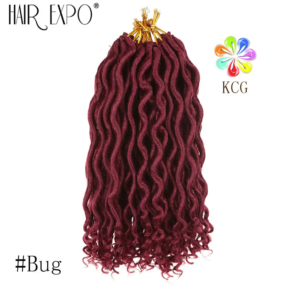Жук Волосы EXpo City 12 ''богиня Faux locs Curly концы короткие волнистые синтетические волосы для наращивания крючком косы 12 прядей/упаковка черный Afros - Цвет: Жук