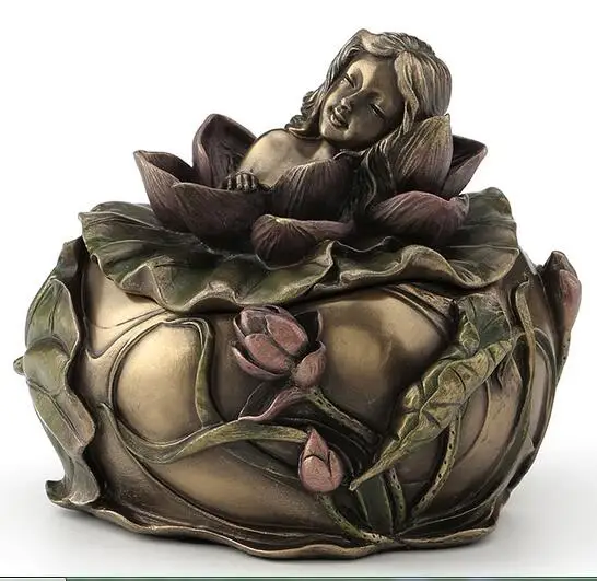 head Arts Crafts deer Anovo decorative arts series cold casting copper technology lotus jewelry box | Дом и сад