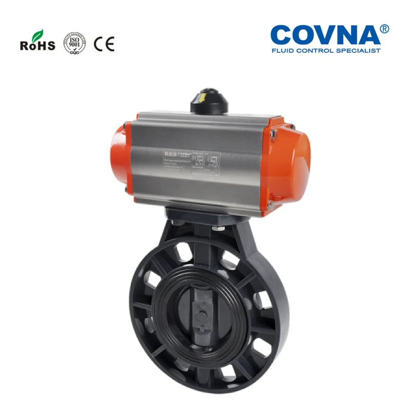 PVC 3 дюймовый пневматический клапан бабочка весна возвращается EPDM сиденья