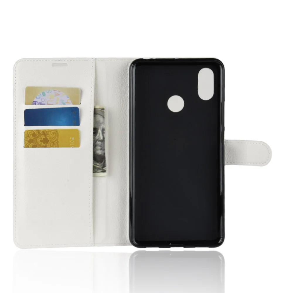 Роскошный кожаный чехол книжка baisxst для Xiaomi MAX 3 с подставкой и бумажником