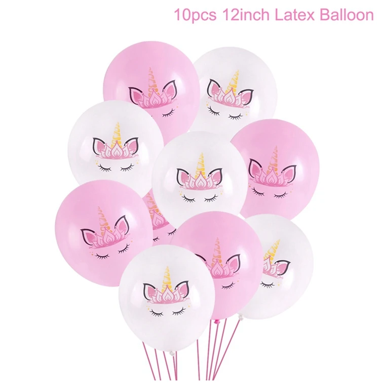 10pcs balloon set 3 QIFU с днем рождения воздушные шары Единорог воздушные шары набор Единорог на день рождения балон латексные шары на день рождения воздушные шары вечерние украшения для детей - Цвет: 10pcs balloon set 3