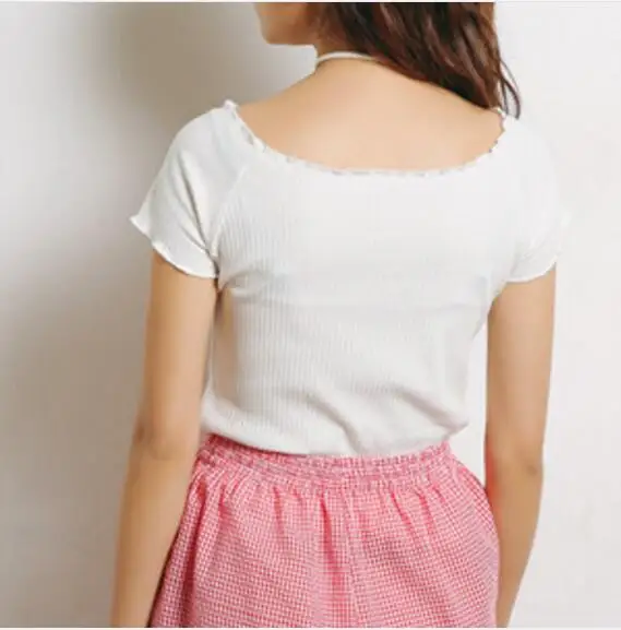 Оптовая слово воротник без бретелек рубашка сплошной цвет высокой талии