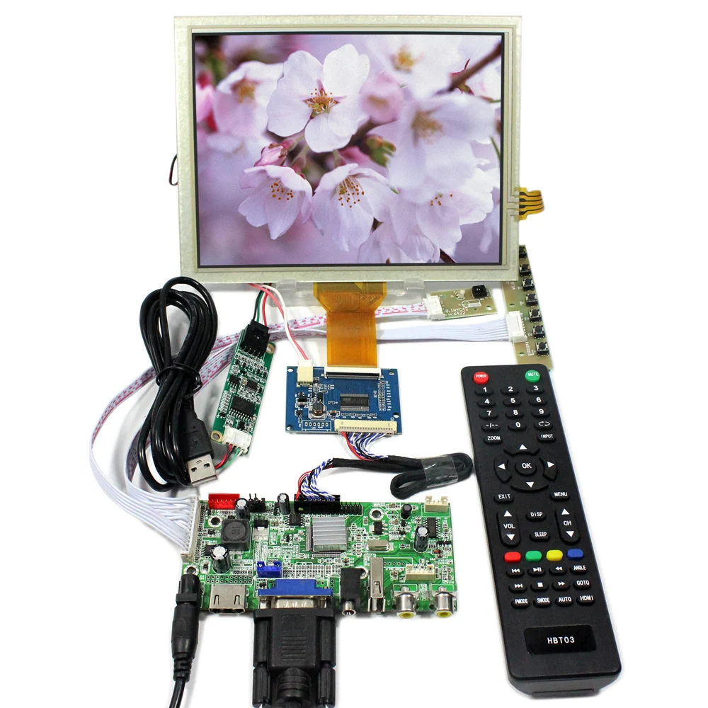 HD MI VGA 2AV Audio USB lcd Controller board VS-V59AV-V1 8inch EJ080NA-05A 800x600 LCD with touch panel