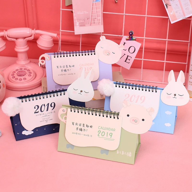 2019 год Новый поросенок DIY мультфильм мини настольная бумага календарь ежедневный
