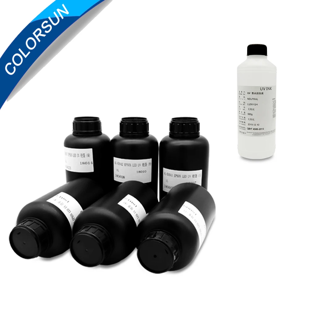 Colorsun 1L УФ чернила для Epson 1390 1400 1410 1430 1500 Вт R280 R290 R330 L800 L180 DX4 DX5 DX6 DX7 печатающая