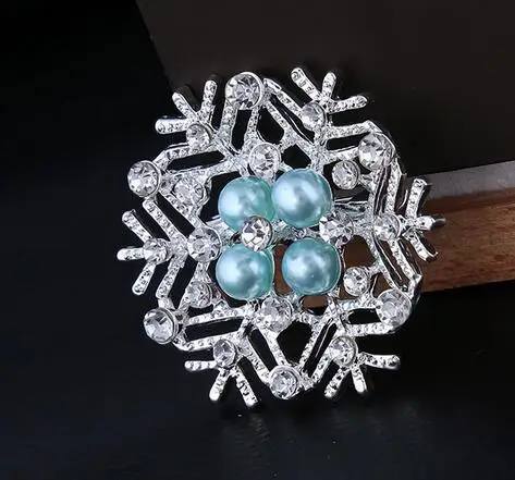 Snowflake Pearl Brooch Jewelry For Women/men Fashion Pins Metal Scarf Wedding Gift Diy Jewellery Accessories | Украшения и