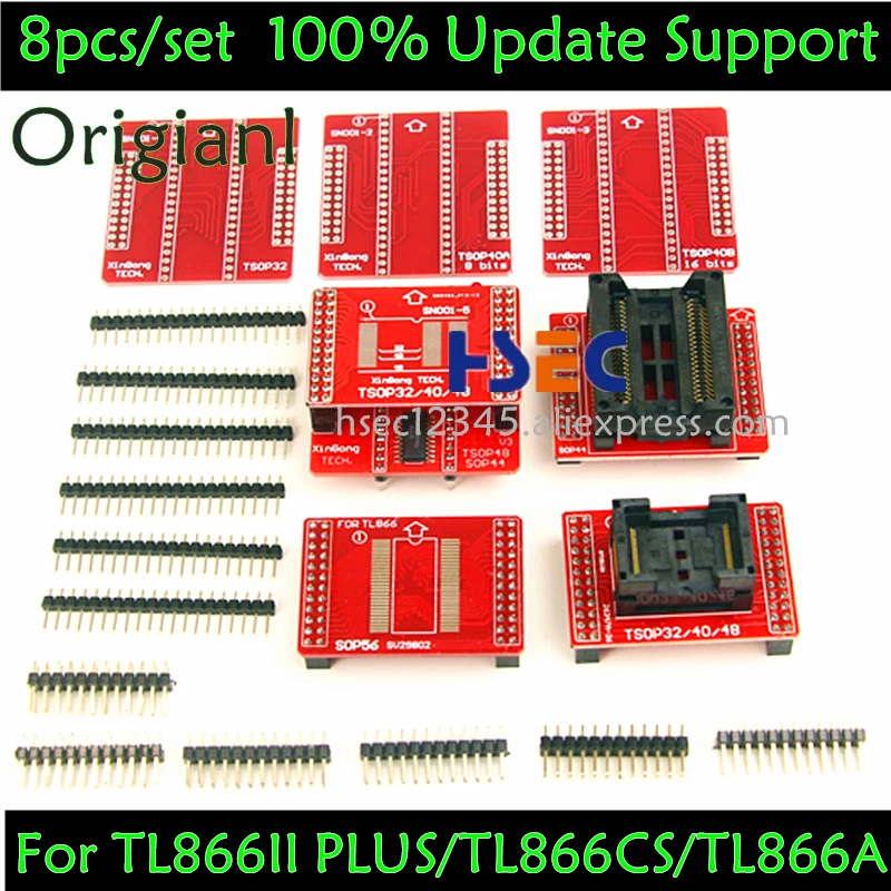 8 шт. V3 TSOP48/40/32 Разъем SOP44/56 адаптер XGecu TL866II плюс MiniPro TL866CS/Tl866 USB Универсальный программатор
