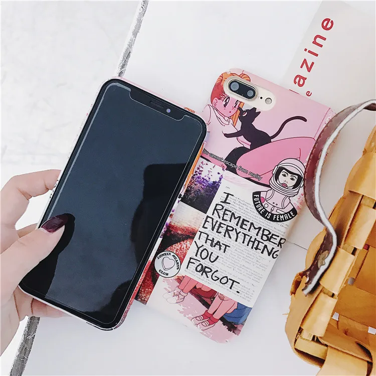 Чехол для телефона Kawaii с рисунками персонажей из мультфильмов iphone X 6 6S 7 8 Puls чехол