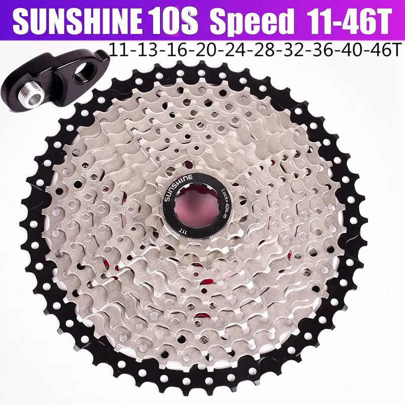 10S 46T BK expansion Солнечный велосипед Freewheel кассета 11-46T 42T 40T 10 скоростей 10s 50t широкое соотношение MTB горный велосипед Freewheel для частей m590 m6000 - Цвет: 10S 46T BK expansion