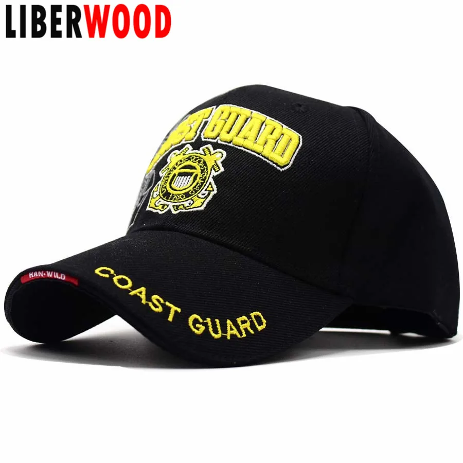 Бейсболка LIBERWOOD US береговой охраны USCG с 3D вышивкой Мужская кепка США wo мужские
