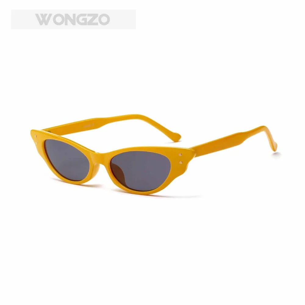 WongZo Personalized party Daily glasses Small border cat eye color sunglasses Retro Sun protection for women UV400 | Аксессуары для