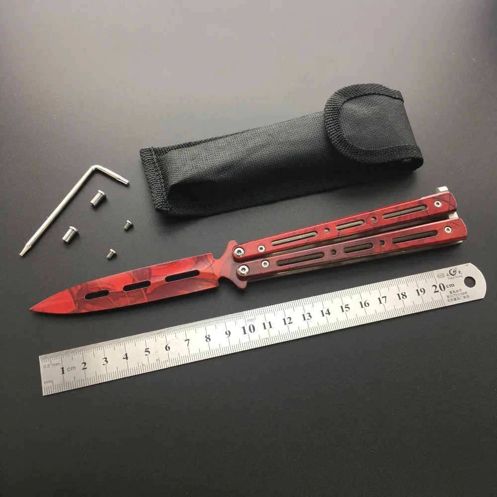 Складной нож Karambit из нержавеющей стали с бабочкой, тренировочный нож, тактический нож для игры в Counter Strike, подарок