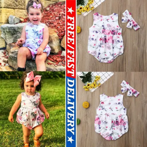 Новинка 2019 модный летний комбинезон принцессы без рукавов с цветочным принтом