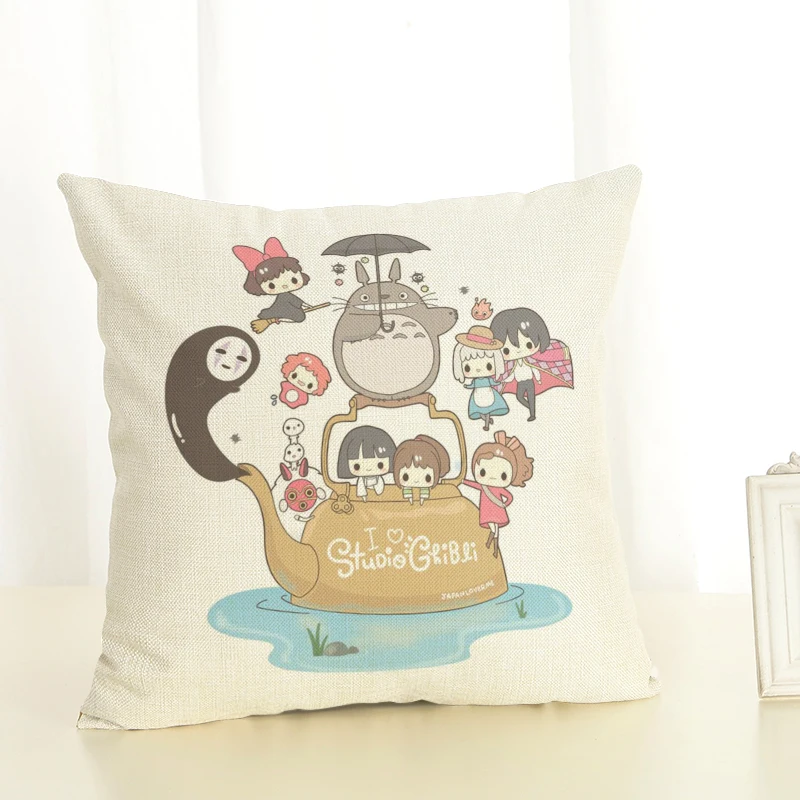 Totoro Cushion Cover Home Decor Case Houseware Throw Pillowcase Linen Square 45x45cm Cojines | Дом и сад