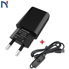 Блок питания, 5 В, 2,5 А, с выключателем для Arduino Raspberry Pi 3 2