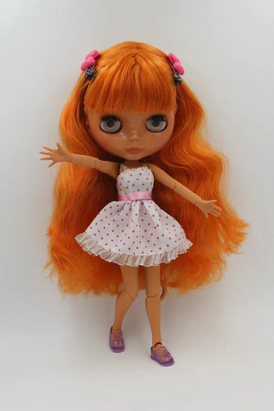 Blygirl Blyth кукла оранжевая челка черные волосы BL8529 физическое тело имеет 19 суставов
