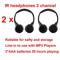 infrared stereo headphones earphones wireless ir in car roof dvd or headsets dvd player two channels
