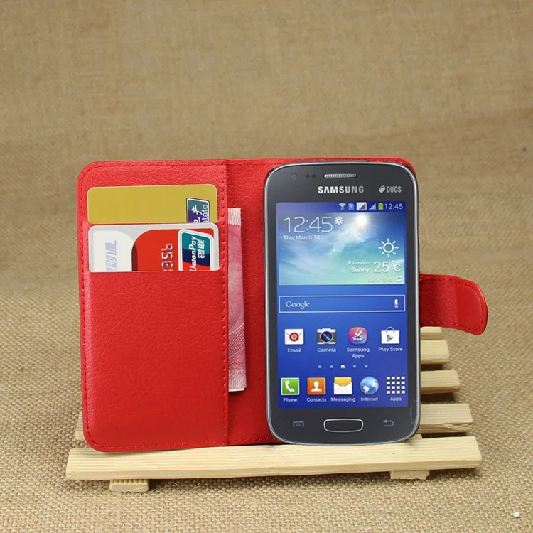 Luxury Litchi Book Style PU Leather Wallet Case For Samsung Galaxy Ace 3 S7270 S7272 S7275 With Stand Capa Celular | Мобильные