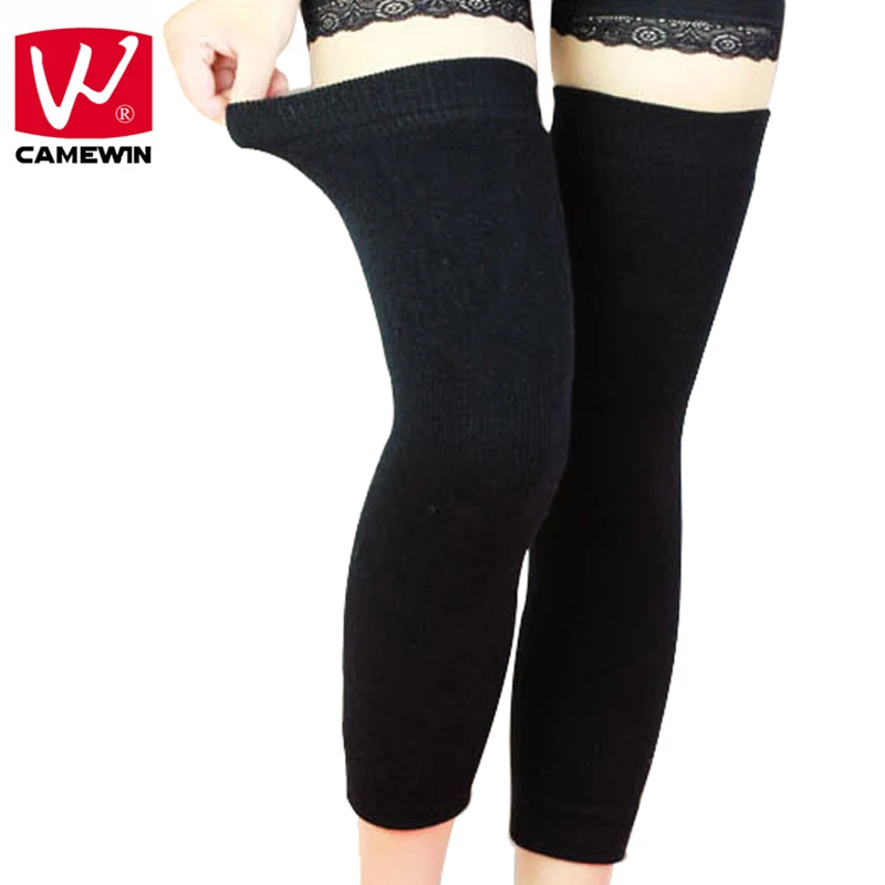 CAMEWIN, 1 пара, длинные хлопковые наколенники для мужчин и женщин, высокая эластичность, дышащие наколенники, сохраняющие тепло, предотвращают артрит