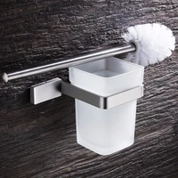 baianle 1 set toilet brush holder mounting seat holder stainless steel wall mount bathroom hardware accessories