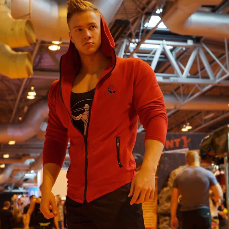 Мужская хлопковая толстовка на молнии Повседневная модная тонкая мужские пальто