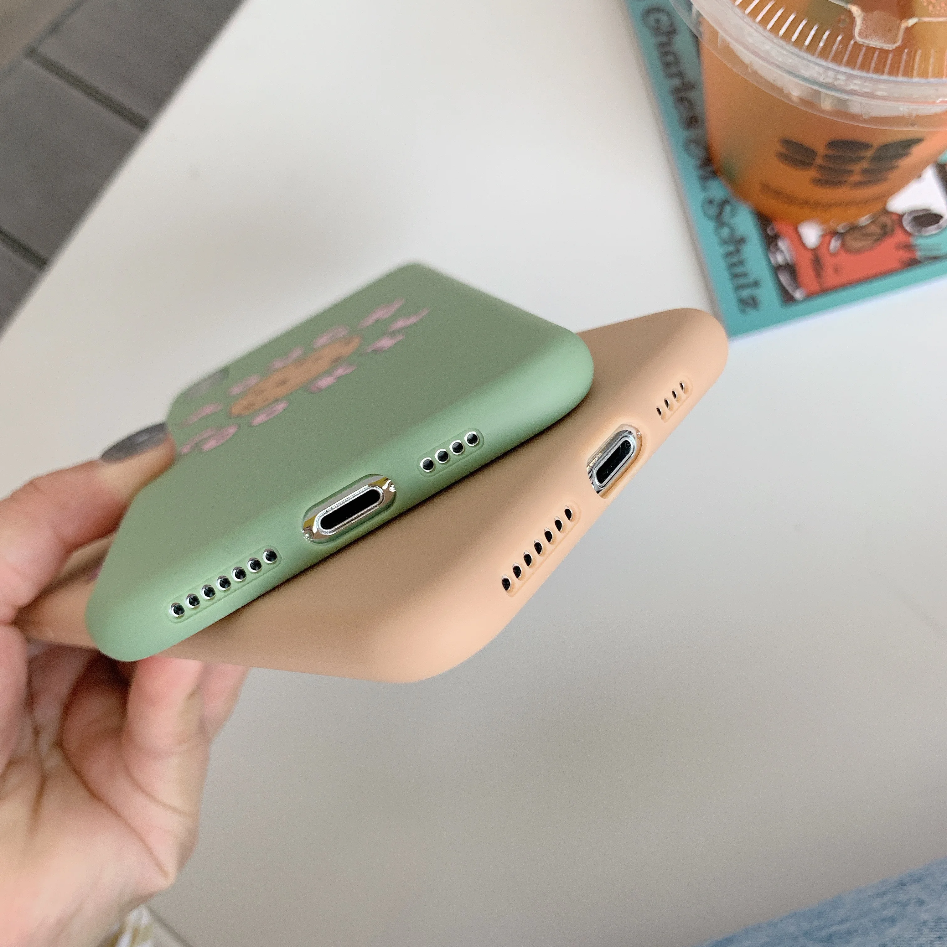 Простой мягкий чехол для телефона из ТПУ с рисунком iPhone 8 7 6 6S Plus Xs MAX XR X милый