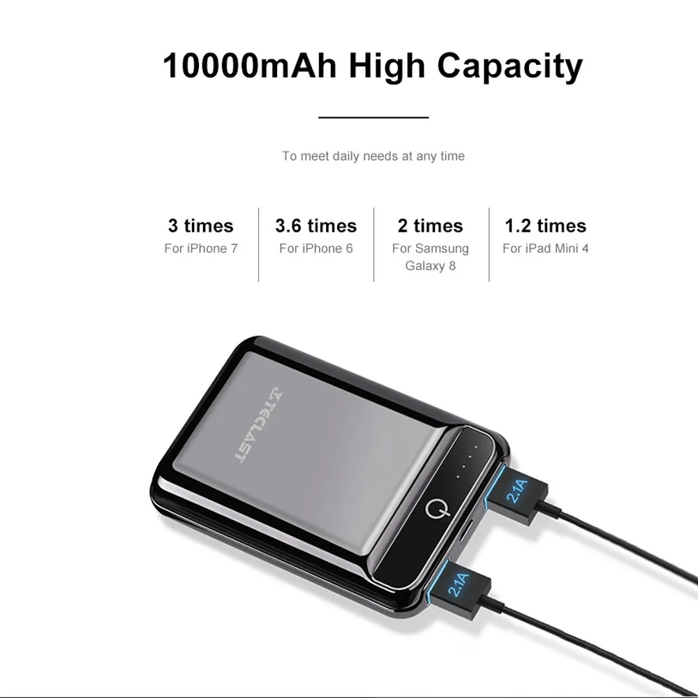 Внешний аккумулятор Teclast A10 Mini 10000 мАч Двойной выход USB Внешнее зарядное