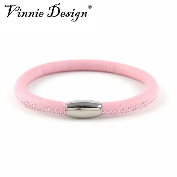 Vinnie дизайн Jewelry бесконечные ювелирные украшения браслет мятный Одноместный поворот пояса из натуральной кожи браслеты 20 см - Окраска металла: pink