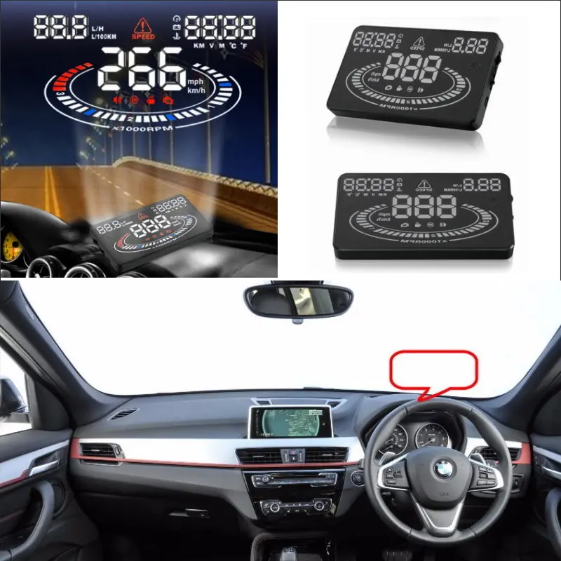 Car HUD Head Up Display For BMW X1 X5 2015 2016 Refkecting Windshield Screen Safe Driving Screen Projector