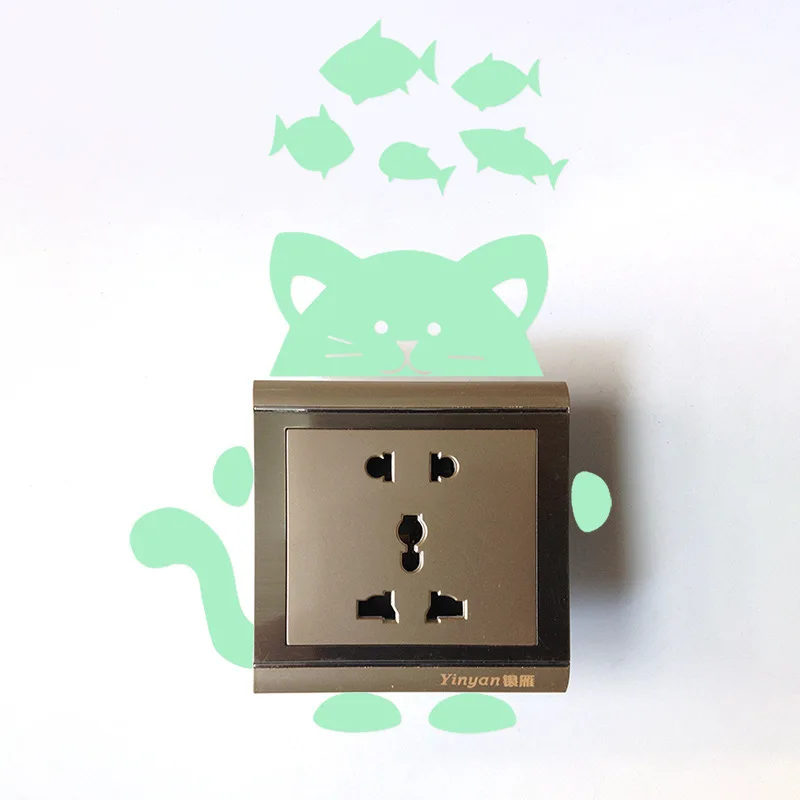 

Creative Fluorescent Cats Fish Switch Stickers Glow Dark Luminous Paste Ceiling Living Room Bedroom Home Decoration