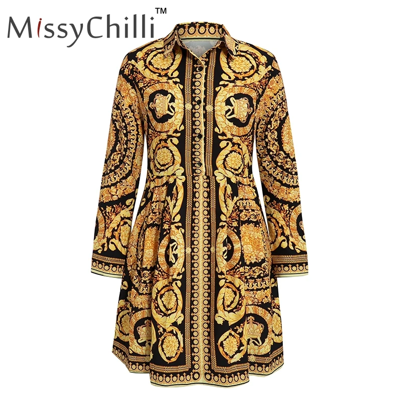 MissyChilli сексуальное Золотое вечернее платье с пейсли, женское осеннее короткое Клубное платье, Дамское элегантное платье большого размера, винтажное платье Vestidos - Цвет: Золотой