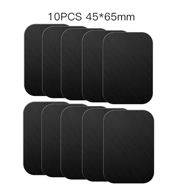 10PCS Rectangular ACCEZZ 10 шт./5 шт./3 шт. металлическая пластина-диск железный и прямоугольный лист наклейка для магнитного мобильного телефона держатель для магнита автомобильный Стенд крепление - Цвет: 10PCS Rectangular