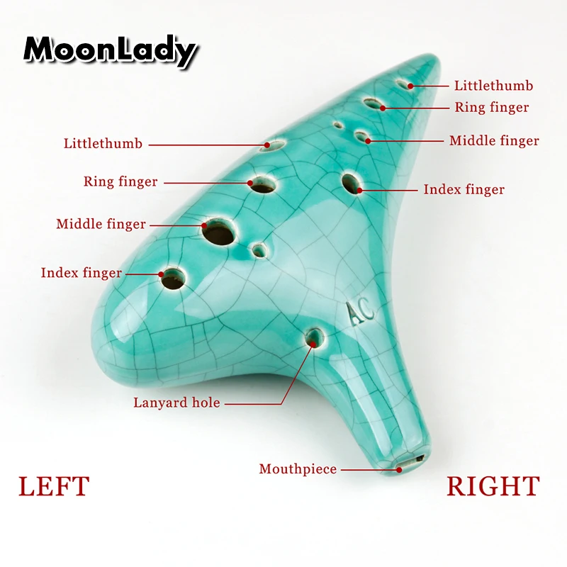 Специальные музыкальные инструменты Alto C Ocarina Green Ice crack 12 отверстий китайские