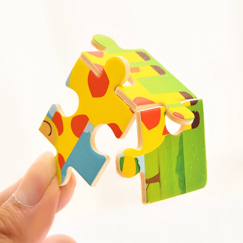 Деревянные 3D пазлы Candywood Mini 10*10 см для детей с рисунками животных из мультфильмов