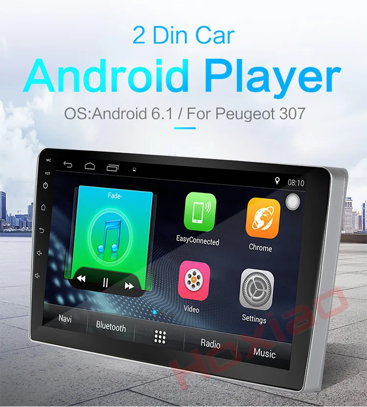 Автомобильный dvd-плеер на основе Android для peugeot 307 2004-2012 gps навигация 2 din Радио мультимедийный плеер BT RDS