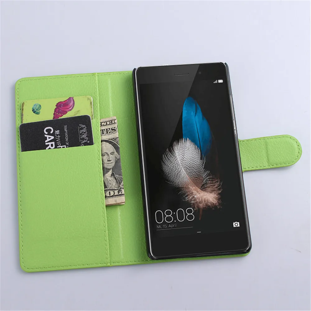 Модный чехол книжка из искусственной кожи личи для Huawei P8 lite P8lite ALE L04 L21 с