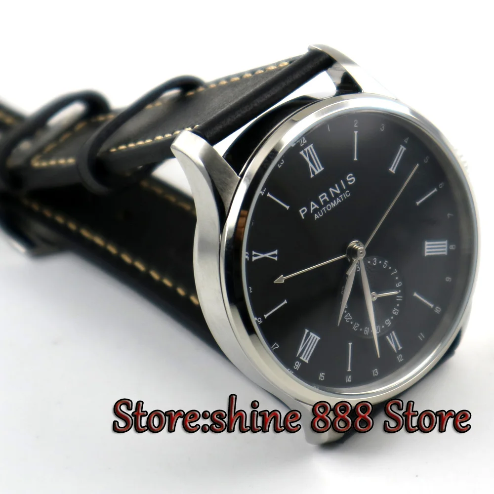Мужские часы с черным циферблатом Parnis 42 мм датой 24 часа ST 1690|watch men|watch men watchwatch watch |