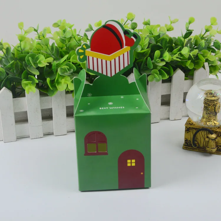 cartoon gift Christmas Wedding candy fruit box colorful christmas eve apple folding cartons cute bag casual | Дом и сад