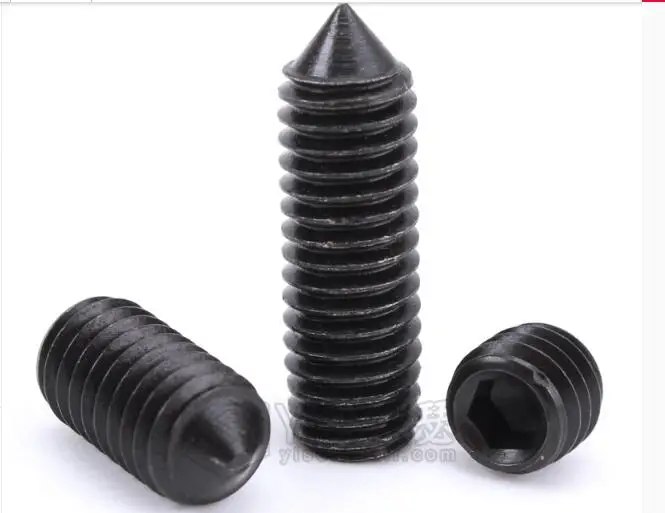 5pcs M8 12.9 level Black carbon steel tip bolts inner hexagon flat head screws set screw machine top wire bolt 8-30mm length |