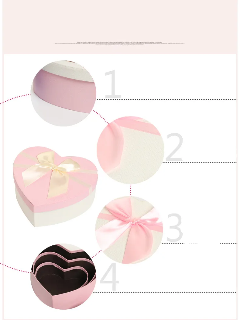 Kawaii love heart бумажная Подарочная коробка, бумажные коробки для цветов с лентой, букет роз, подарочная упаковка, картонная коробка, товары для мероприятий