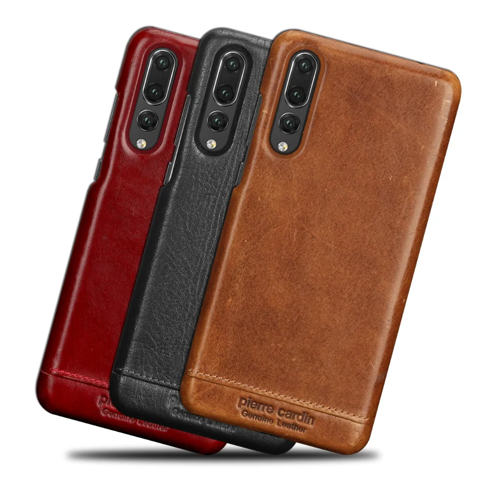 Чехол Pierre Cardin из натуральной кожи в стиле ретро для Huawei P20 Pro жесткий чехол