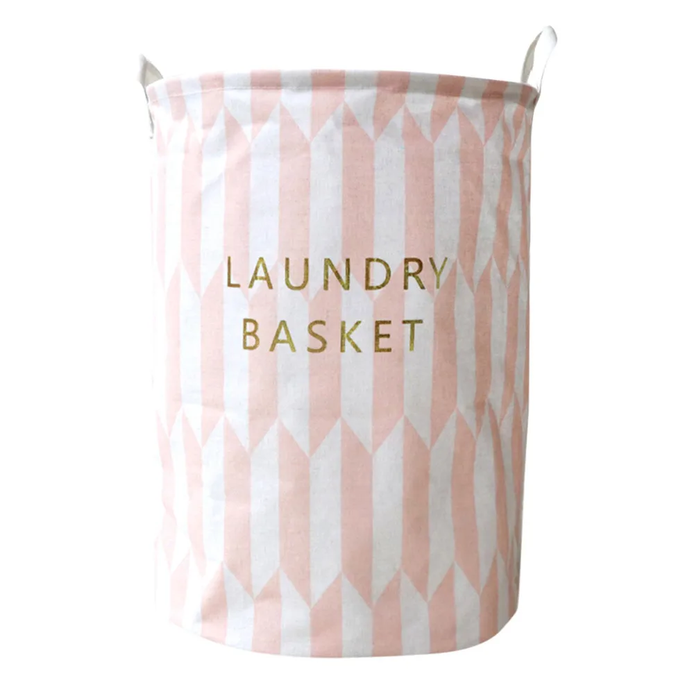 Waterproof Sheets Linen Cotton Clothing Storage Bucket Laundry Organizer Household Foldable Basket Home Supplies | Дом и сад
