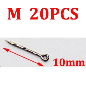 20PCS-M 20 шт. рыболовные приманки для ловли карпа, булавка для ловли на приманку, для ловли карпа, для волос, зигзаг, фидер, метод рыбалки, фидер, аксессуары - Цвет: 20PCS-M